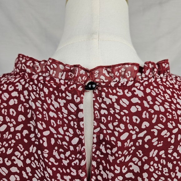 Pretty Garden Red and White Polka Dot Peplum Blouse XL Coquette Feminine Holiday - Picture 4 of 7